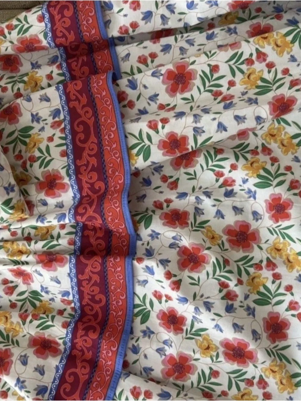 Eliza J $138 White Floral Tiered Sundress Pink Blue Green Trim Size 10 - Picture 3 of 9